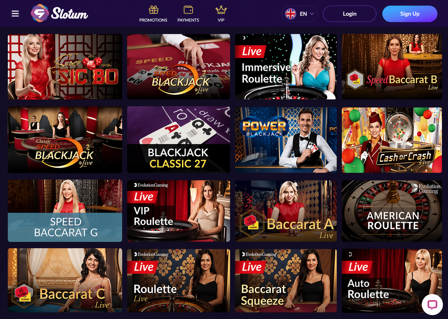 Slotum Casino Live Casino